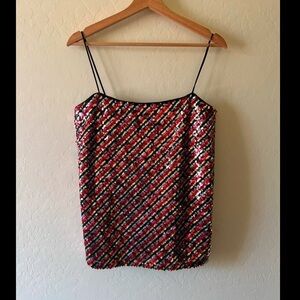 Milly | Sparkly red green black sequin camisole
